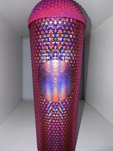 Starbucks 2025 Iridescent Pink Domed Studded 24oz Venti Cold Cup Tumbler *Neu mit Etikett* - Bild 1 von 3