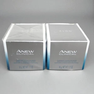 Avon 2pc Lot Anew Clinical Overnight Hydration Masks ~ 1.7oz 50g Each ~ New (x2) - Picture 1 of 3