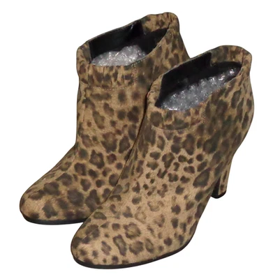 Sam & Libby Marrón Leopardo Estampado Animal Botines Botas Tacón Alto Talla 8 Foto 1 de 4