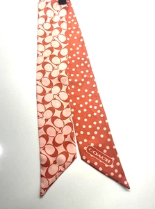 COACH Signature Optic Polka Dots Ponytail Pony Scarf Dusty Pink - Picture 1 of 4