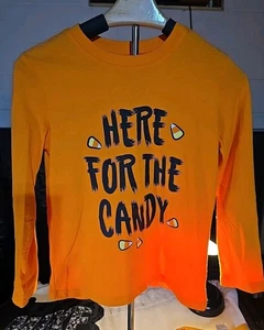 Camiseta manga larga Jumping Beans Halloween "Aquí para el caramelo". Usado en excelente estado talla 7 - Imagen 1 de 3