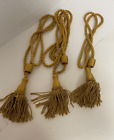 3 Conso Curtain Tiebacks ~ Gold ~Two  26" And  L / 5.5" One 50" L Tassel **New**