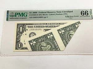 FANTASTIC US ERROR NOTE WEEK, SUPERIOR 2006 2 NOTE FOLDOVER HIGH GRADE PMG-66EPQ - Picture 1 of 2