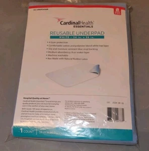 Cardinal Health ZRUP3436R Reusable Underpad Bed Pad in White, 34'' x 36'', NEW! - Picture 1 of 5