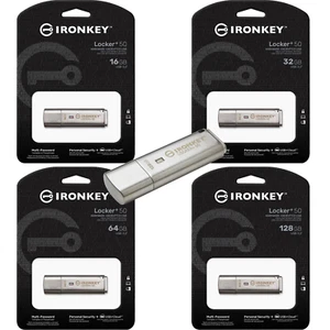Kingston IronKey Locker+ 50 Verschlüsselter USB-Stick 3.2 16GB 32GB 64GB 128GB - Bild 1 von 18