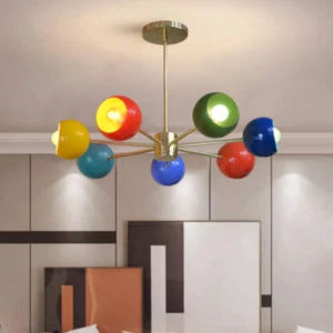 7 Arms Multicolor Handmade Sputnik Brass & Metal Chandelier - Picture 1 of 8