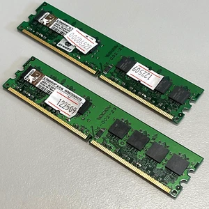 Kingston 2GB DDR2 SDRAM Kit 2 x 1GB PC2-5300 667MHz Unbuffered KVR667D2N5K2/2G - Picture 1 of 16