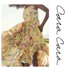Cara Cara Harbour Island Yellow Floral Dress Size XL - Picture 1 of 10