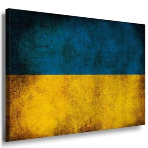 Flagge Ukraine Leinwandbild AK Art Bilder Mehrfarbig Kunstdruck Wandbild TOP XXL - Bild 1 von 5