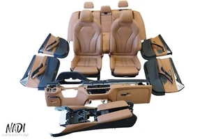 2017 - 2019 BMW G30 530I 540I FRONT & REAR COGNAC BROWN SPORT SEAT INTERIOR OEM - Picture 1 of 24