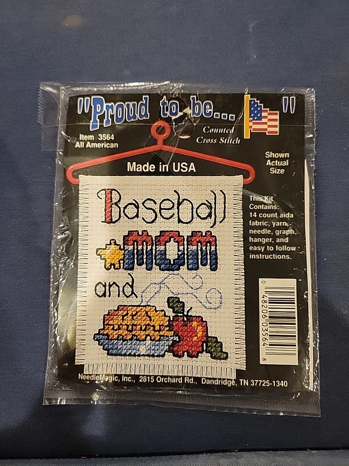 Baseball Mom And Apple Pie Cross Stitch Ornament - Image 1 of 1