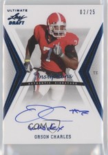 2012 Ultimate Leaf Draft Blue Inscriptions /25 Orson Charles #OC1 Rookie Auto RC