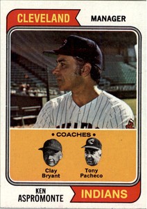 1974 Topps #521 Ken Aspromonte MG/Clay Bryant CO/Tony Pacheco CO - EX