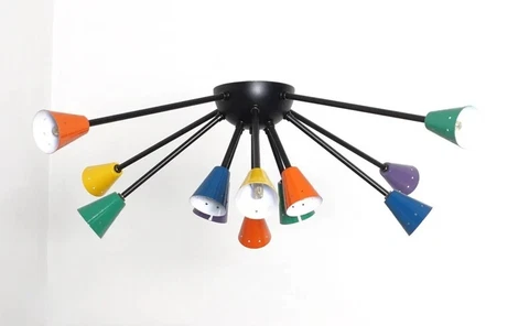 Flush Mount Sputnik Ceiling Light Lamp, Multicolour Mid Century SCOPPIARE Cover