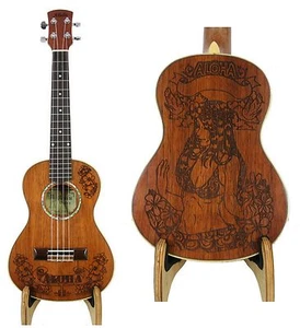 Alulu Solid Mahogany Tenor Ukulele Bikini Girl Hard Case HU1373-HU1377 - Picture 1 of 17