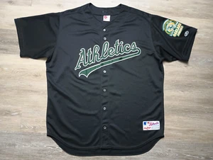 Oakland A's Authentic Jersey Rawlings vtg Black sz 52 MLB Baseball EUC 1901-2000 - Picture 1 of 10