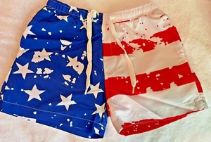 NW  Iffei American flag cozy boy's shorts size 4-5 - Picture 1 of 3