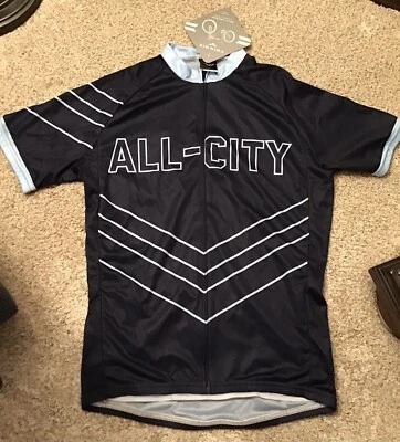 Twin Six Cycling Jersey Women’s LARGE Navy & Lite blue Full Zip Club Raglan New - Image 1 of 4