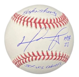 DAVID ORTIZ Autographed Red Sox "HOF 22, 3x WS Champs" Baseball FANATICS LE 34 - Picture 1 of 3