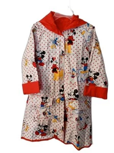 Disney Children's Red White Yellow Mickey Mouse Reversible Rain Coat, Size Small - Picture 1 of 7