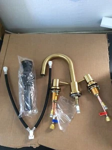Cartway 8 in. Widespread 2-Handle High-Arc Bath Faucet matte Gold W2123PL - Picture 1 of 5