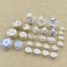 1 lot d'accessoires miniatures maison de poupée mini-ensemble porcelaine bleue et blanche