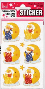 1 Pack. (2 Bo) Sticker Weihnachten selbstklebend Dekosticker Mond bsb  #09-402 - Bild 1 von 2