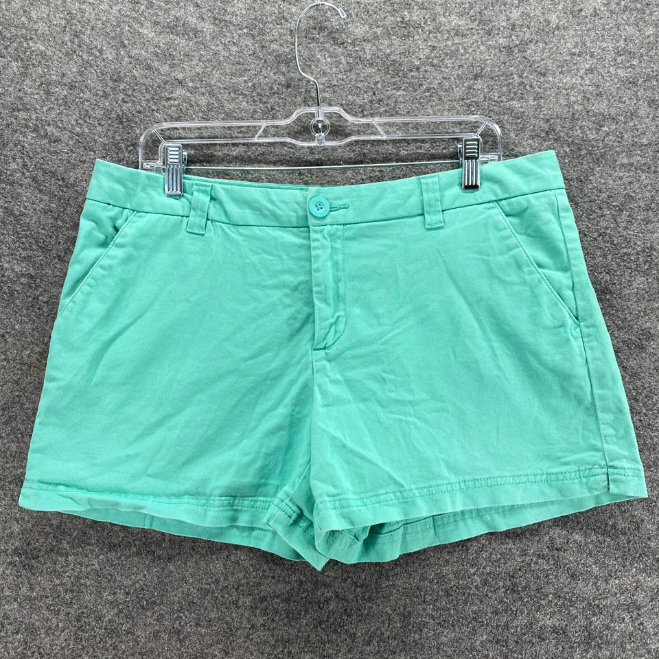 BCG Shorts Women 12 Blue Mid Rise Chino Cotton Pockets Flat Front Casual Solid - Image 1 of 4