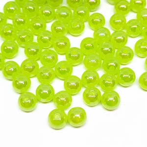 100 pezzi perline acriliche rotonde iridecenti verdi 8 mm AB per fai da te artigianato gioielli - Foto 1 di 4