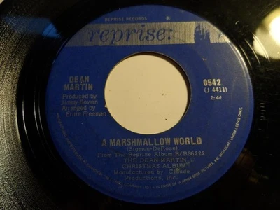 45 rpm Record ~ Dean Martin Marshmallow World  /Blue Christmas REPRISE 0542 RARE - Image 1 of 2