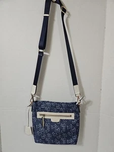 RADLEY LONDON Scottie Dog Small  Zip-Top Crossbody/Purse Nylon Bag Blue  - Picture 1 of 24