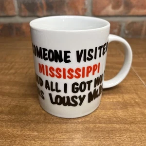 Mississippi State Funny Souvenir Coffee Mug Visited Lousy Gag Gift White Red - Picture 1 of 6