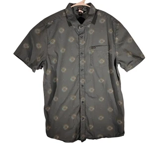 Volcom shirt mens 2XL XXL blue all over aztec western short sleeve skate surf - Picture 1 of 8