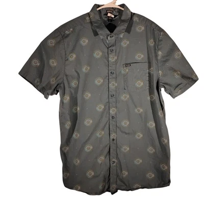 Volcom shirt mens 2XL XXL blue all over aztec western short sleeve skate surf - Image 1 of 4
