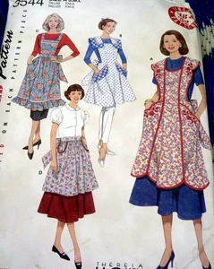 * RETRO 1950s APRONS Sewing Pattern S-M-L - Picture 1 of 2