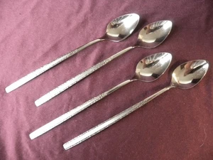 VIA ROMA 4 Iced Tea / Parfait Spoons Oneida Community Stainless Steel USA FINE - Picture 1 of 3