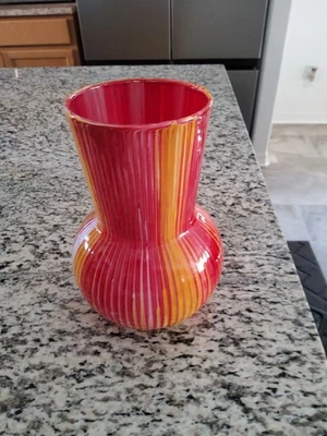 Acrylic Pour  Vase With Resin Top Coat - Image 1 of 3