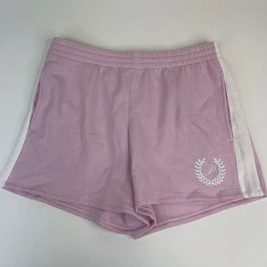 Victoria's Secret PINK Ivy Fleece Sweat Shorts Drawstring Logo Light Pink Large - Picture 1 of 7