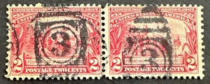 US 1907 Scott #329 Used Pair 2c Founding of Jamestown - Picture 1 of 2