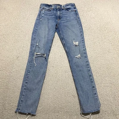 Rag & Bone Womens sz 26 Jeans Blue Denim Medium Wash High Rise Skinny Distressed - Image 1 of 4