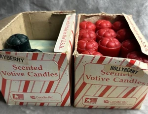 Juego de 15 velas votivas de Navidad rojas verdes de colección Bayberry + 23 aroma a Hollyberry - Imagen 1 de 5