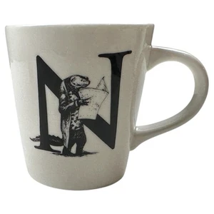 Williams Sonoma RORY SOBNER Buchstabe "N" Newt Zeitung Kaffee Tee Becher Monogramm - Bild 1 von 15