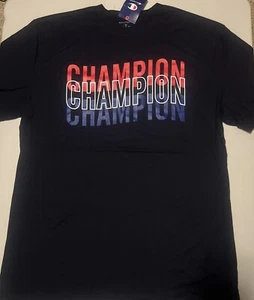 Champion Men's Classic Navy Blue Graphic Tee Wavy Repeat XLT New w/Tags - Picture 1 of 5