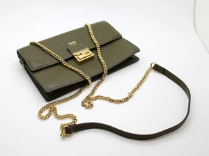 Fendi Leather Kan U Wallet On Chain Vit. Grace Matt Woo - Picture 1 of 21