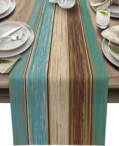 Cotton Linen Table Runner Dresser Scarves 108 Inches Extra Long Retro Rustic - Picture 1 of 7