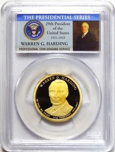2014-S PRESIDENTIAL DOLLAR WARREN G HARDING PORTRAIT LABEL PCGS PR70DCAM - Picture 1 of 3
