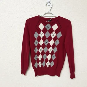 Cashmere By Pringle Size 36/92 Sweater Long Sleeve Made In Scotland Red Scotland - Picture 1 of 7