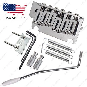10.3mm Electric Guitar Bridge Chrome 2 Point Tremolo Bridge Full Block for Strat - Picture 1 of 6