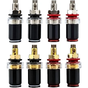 4Pcs Rhodium Plated Binding Post HiFi Amplifier Speaker Socket Female Terminal - Picture 1 of 13