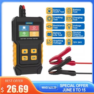 12V 24V Car Battery Tester Truck Battery Analyzer Cranking Charging Voltage Test - Picture 1 of 16